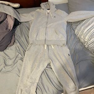 Size L - Polo Ralph Lauren Full Suit Gray Pre Owned Clean